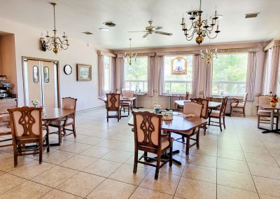 Spacious dining room in the Montrose County retirement community.