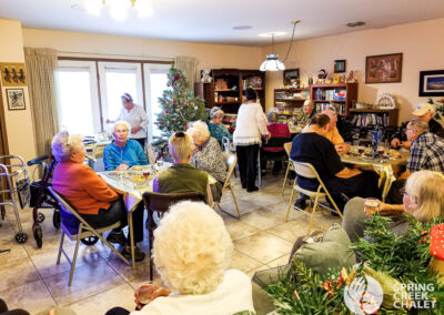 Meal time during holidays in the independent living community.
