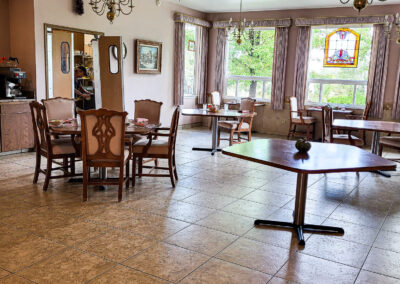 The spacious dining hall in the Montrose County retirement home.